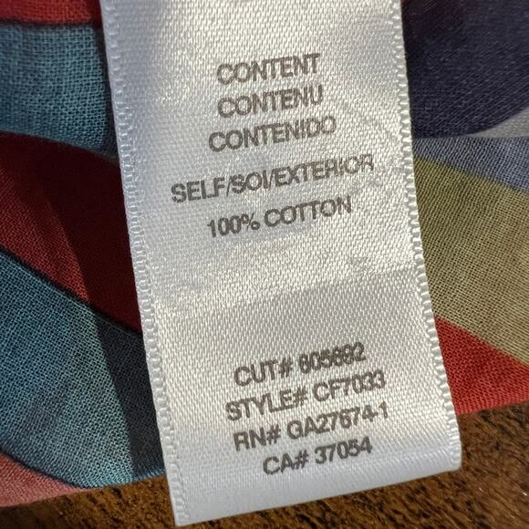 Eva Franco Rainbow Stripe Lightweight Semi Sheer Summer Killian Top Size 8 - Picture 11 of 11